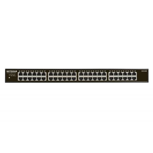 Netgear gs348-100eus switch 48 porte no gestito gigabit ethernet (10/100/1000) nero 1u