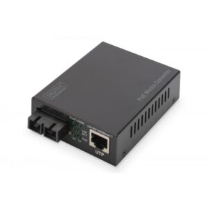 Digitus media converter gigabit poe, rj45 connettore fibra ottica sc multimode