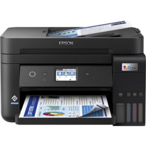 Epson ecotank et-4850 stampante a4 (stampa, copia, scansione, fax) usb, wi-fi direct, ethernet, display lcd 6,1 cm, adf, serbatoi flaconi alta capacita`, smart panel, fronte-retro, nero