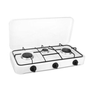Master ped cooktrial fornello a gas 3 fuochi con coperchio bianco