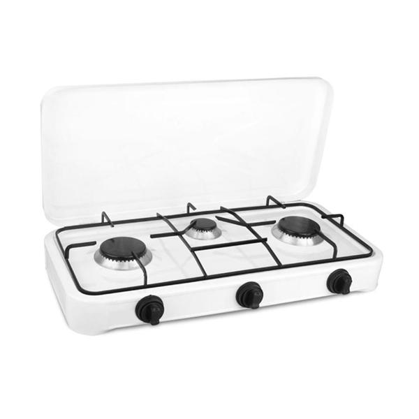 Master ped cooktrial fornello a gas 3 fuochi con coperchio bianco