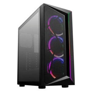 Cooler master cmp 510 pc case - chassis mid-tower con argb, presa frontale rete mesh, 3 x argb 120mm, pannello a lato vetro temperato, cooling versatile, supporto componenti, copertura psu traspirante