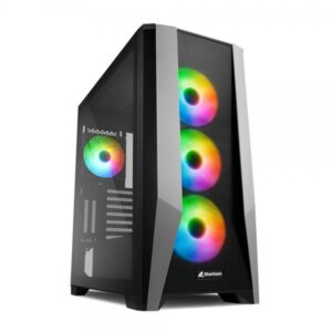 Sharkoon tg7m rgb pc case atx vetro temperato 7 slot espansione 3x120mm fan front 1x120mm fan rear