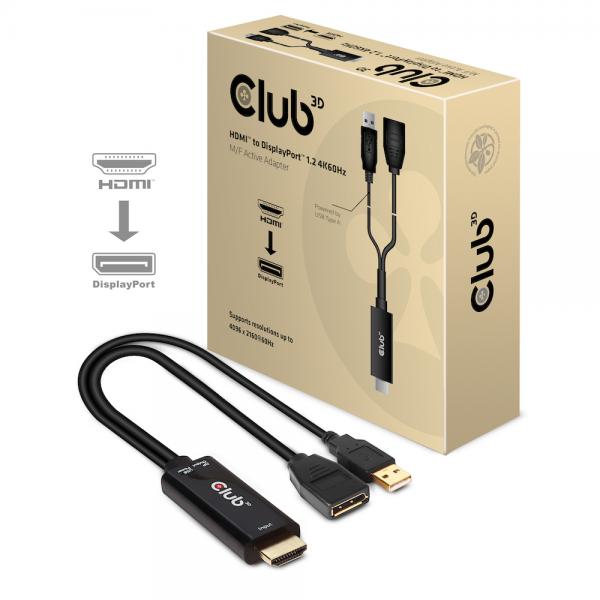 Club3d cac-1331 adattatore hdmi 2.0 a displayport 1.2 4k 60hz hdr attivo st-bu