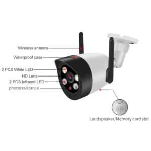 Tecno telecamera ip/p2p wifi 3.6mm 2mpx night view tc-3020wf-ip