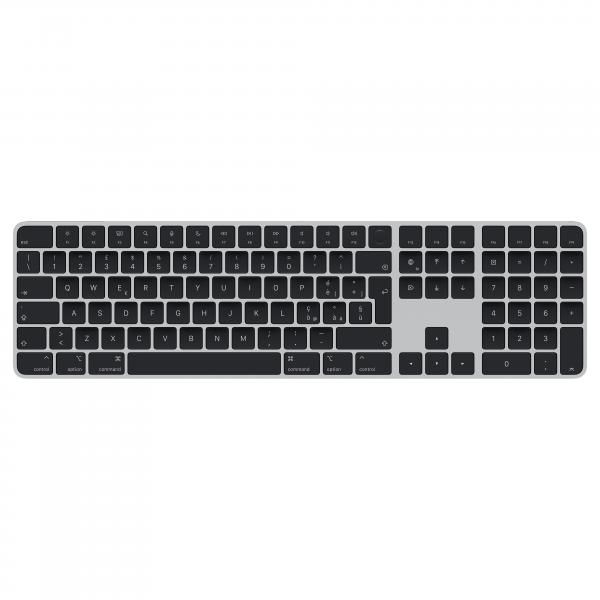 Apple magic keyboard in silicone con touch id e tastiera numerica per mac nera italiano
