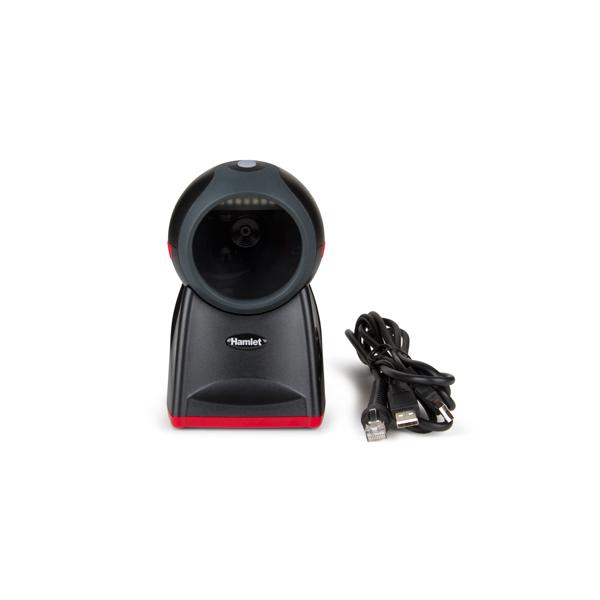 Hamlet hbcs-2d360 barcode scanner 2d da banco con lettura a 360 gradi per codici qr e lineari black