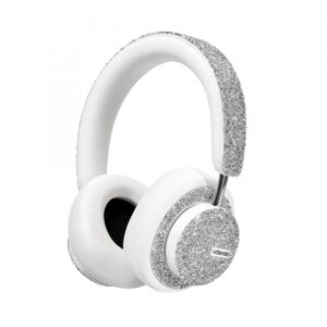 Urbanista miami crystal edition cuffie con microfono integrato wireless bluetooth 50 ore di riproduzione cancellazione rumori attiva bianco con cristalli swarovski
