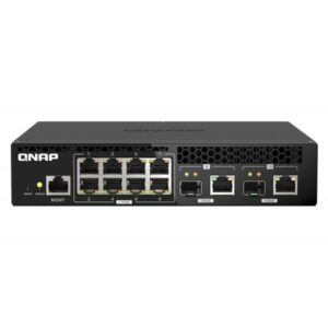 Qnap qsw-m2108r-2c switch gestito l2 - 8 x 2.5gbase-t + 2 x combo 10 gigabit sfp+/rj-45 poe desktop montabile su rack nero