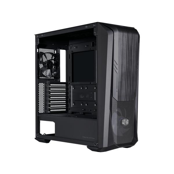 Case masterbox 500,2usb 3.2,2xcombo 2.5/3.5,4x2.5,120mm pwm argb front fan,120mm mf120 non-led rear fan,argb/pwm hub,no psu
