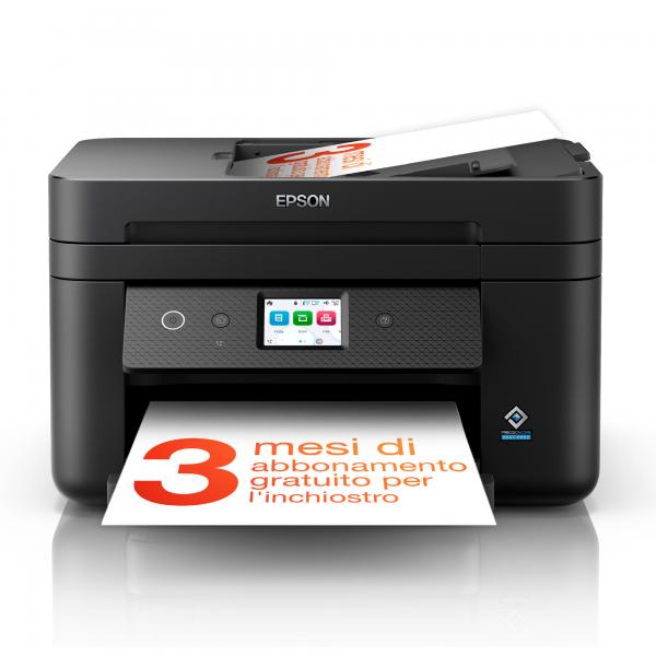 Epson workforce wf-2960dwf stampante multifunzione a4 a getto d`inchiostro (stampa fronte retro, scansione, copia, fax) display touch screen 6.1â? , adf, wifi, ethernet, stampa da mobile, airprint, nero