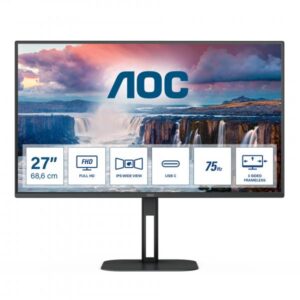 Aoc 27v5ce/bk 27 led ips full hd 75hz 1ms 16:9 free sync hub usb usb-c hdmi altoparlanti incorporati nero