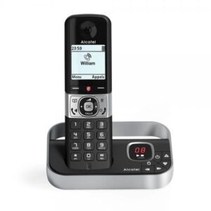 Alcatel f890 telefono dect identificatore di chiamata nero/argento