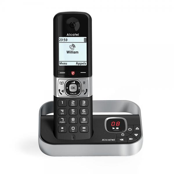 Alcatel f890 telefono dect identificatore di chiamata nero/argento