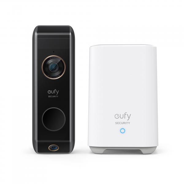 Eufy e8213 security video doorbell 2 pro con homebase, doppio rilevamento del movimento, rilevamento dei pacchetti, 2k hd, riconoscimento famiglia,