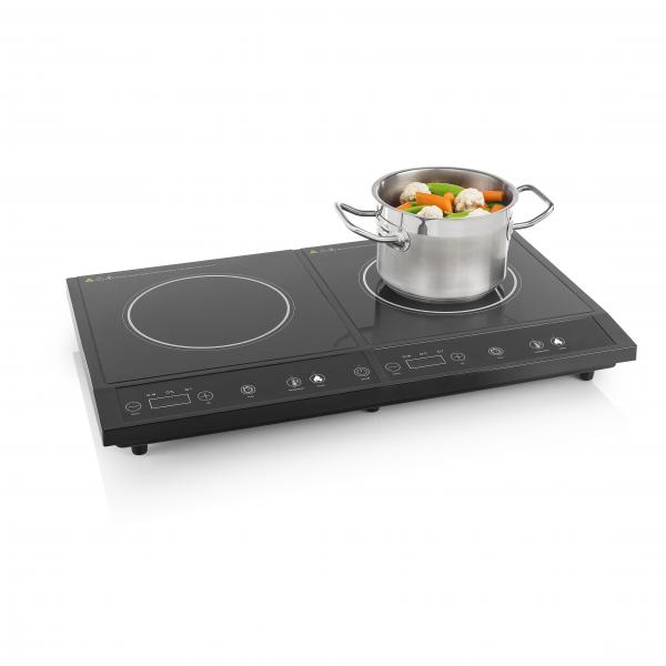 Tristar ik-6179 piastra di cottura a induzione 2 piastre 8 livelli di potenza display lcd piedini antiscivolo controllo digitale 68 cm nero