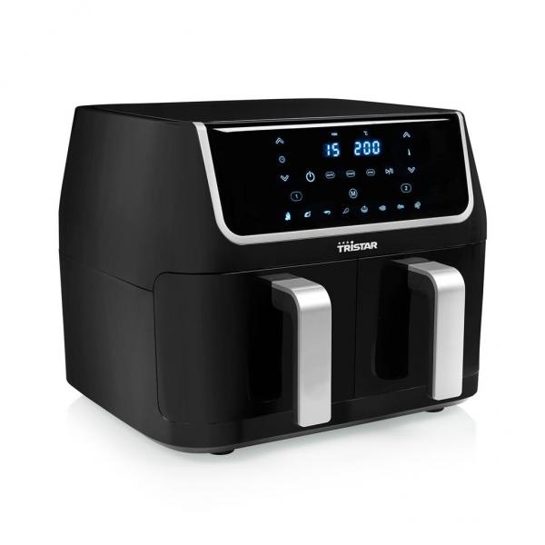 Tristar fr-6970 friggitrice aria a doppio cestello 9lt 1800w pannello di controllo digitale tattile nero