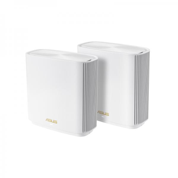 Asus zenwifi xt8 ax6600 sistema wifi mesh con mobile tethering, alternativa ai router 4g 5g, confezione da 2 pezzi, wifi 6 (802.11ax), triband, 6.6gbps, aiprotection pro, aimash, controllo parentale