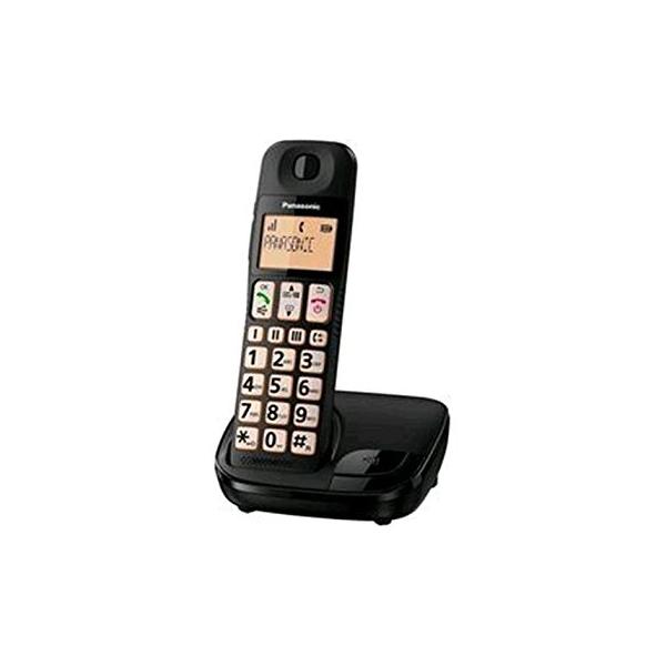 Panasonic kx-tge110 cordless dect display 1.8`` rubrica vivavoce tasti grandi senior nero
