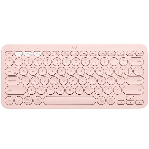 Logitech k380 tastiera mini wireless multi device rosa