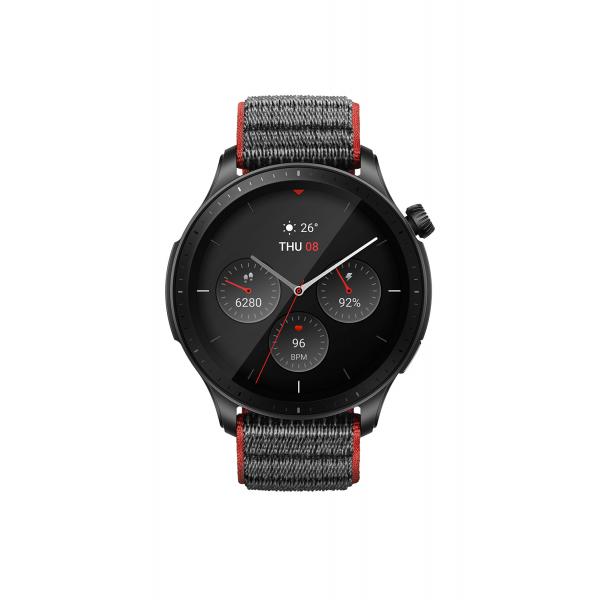 Amazfit gtr 4 smartwatch orologio intelligente amoled da 1.43 dual band gps 150 modalita sportive riproduzione di musica telefonate bluetooth cardiofrequenzimetro alexa integrato spo2 nylon race grey