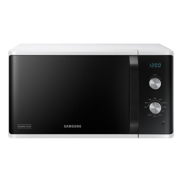 Samsung mg23k3614aw/et forno a microonde grill dual dial 23l 800w grill 1100w mecanico rivestimento ceramic inside nero bianco
