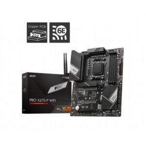 Msi pro x670-p wifi atx - supporta i processori amd ryzen 7000 series,14 duet rail 80a power stage, ddr5 memory boost 6600+mhz-oc, 3 x pcie 4.0 x16, 2 x m.2 gen5, 2.5g lan, wi-fi 6e
