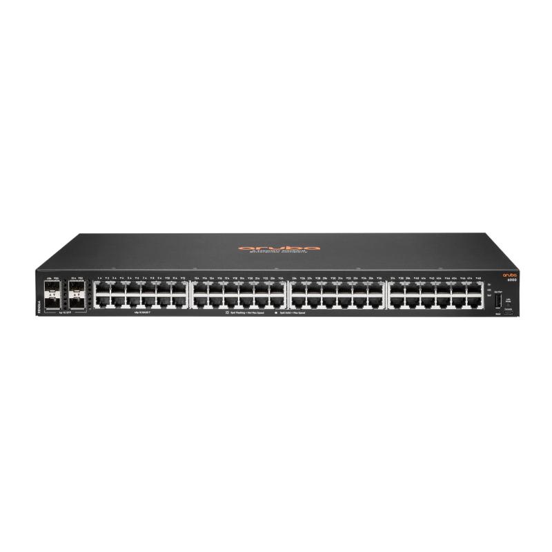 Hp enterprise aruba 6000 48g 4sfp switch l3 gestito 48 x 10-100-1000 + 4 x gigabit sfp montabile su rack ca 100-127 v - 200-240 v