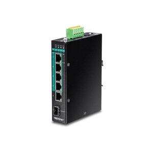 6port hardened industrl gigabit poe layer 2 mngd din-rail switch