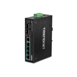 6-port hardened industrial gigabit poe+ switch