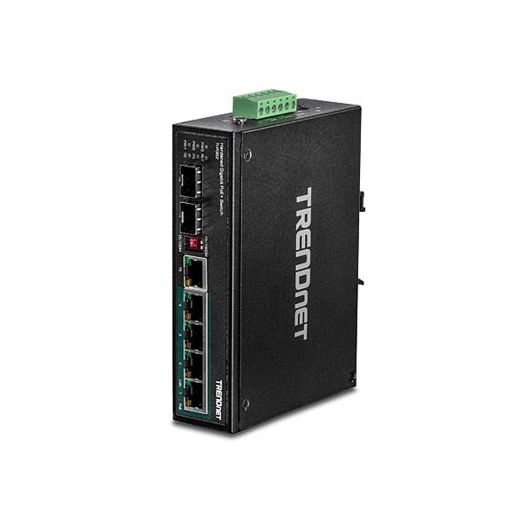 6-port hardened industrial gigabit poe+ switch