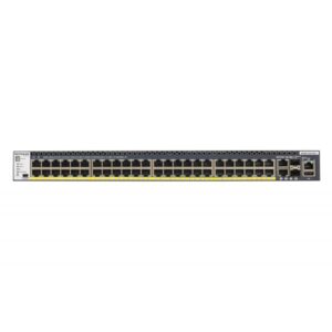 Netgear prosafe m4300-52g-poe+ switch l3 gestito 2 x 10-100-1000-10000 + 2 x 10 gigabit sfp+ + 48 x 10-100-1000 (poe+) montabile su rack poe+
