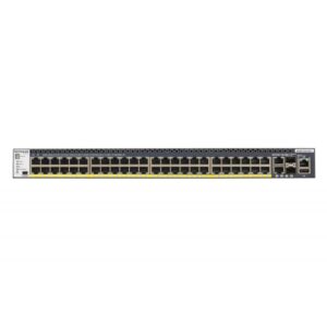 Netgear prosafe m4300-52g-poe+ switch l3 gestito 2 x 10/100/1000/10000 + 2 x 10 gigabit sfp+ + 48 x 10/100/1000 (poe+) montabile su rack poe+