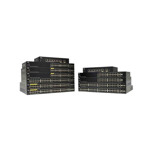 Cisco sf250-48hp switch gestito l2 48 x 10/100 (poe+) + 2 x 10/100/1000 + 2 x combo gigabit sfp + 2 x gigabit sfp poe+ (195 w)
