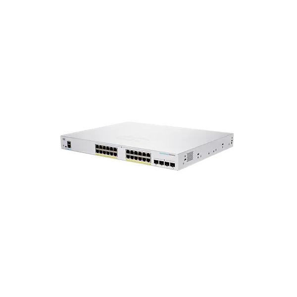 Cisco business 250 series cbs250-24fp-4g-eu switch gestito l2/l3 24 x 10/100/1000 (poe+) + 4 x gigabit sfp poe+ (370 w) montabile su rack