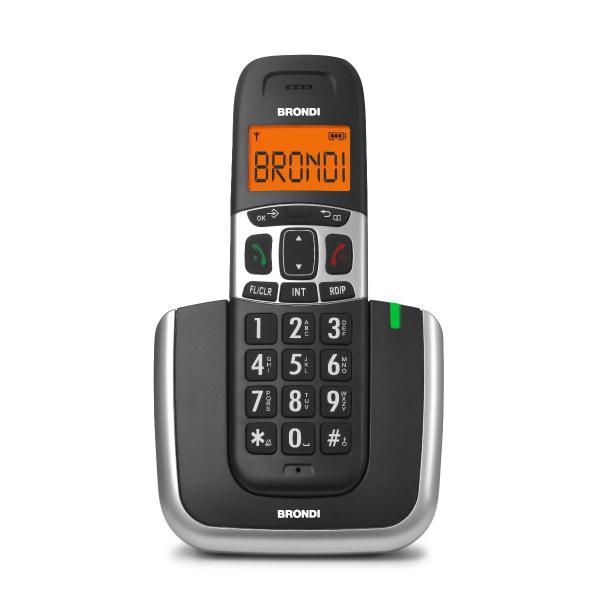 Brondi bravo platinum cordless ampio display con grandi numeri 50 memorie id chiamante vivavoce nero