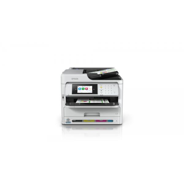 Epson workforce wf-c5890dwf stampante multifunzione compatta per gruppi di lavoro, ideale per piccoli uffici e grandi aziende, 4.800 x 1.200 dpi, 75.000 pagine al mese, stampa,scansiona,copia,fax