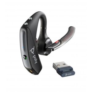 Poly voyager 5200 uc wireless headset e charging case bluetooth headset a orecchio singolo con microfono