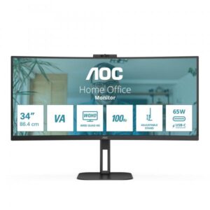Aoc v5 cu34v5cw monitor pc 34 3440x1440 pixel wide quad hd led nero