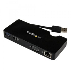 Startech mini docking station universale per laptop usb 3.0 con uscita hdmi-vga e gigabit ethernet usb 3.0