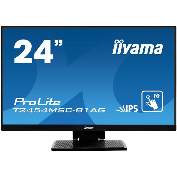 Iiyama monitor 23.8`` led ips multitouch prolite t2454msc-b1ag 1920x1080 full hd tempo di risposta 4 ms