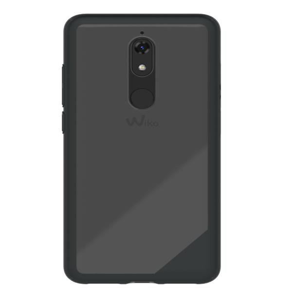 Wiko view xl cover rigida trasparente/nero
