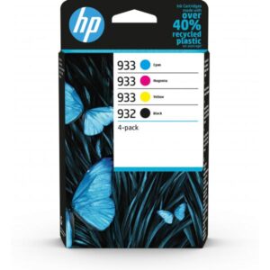 Hp 932/933 4-pack (6zc71ae) - black (932) + tri-color (933) - cartuccia originale