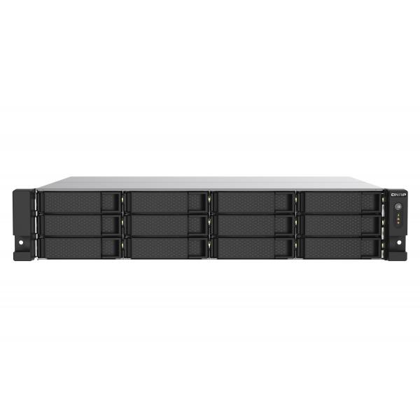 Qnap ts-1273au-rp-8g nas chassis rack 2u amd ryzen embedded v1500b 2.2ghz ram 8gb-12bay hdd/ssd 2.5/3.5-2xrj-45 black