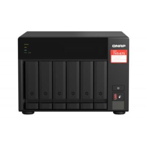 Qnap tvs-675 nas chassis tower zhaoxin kx-u6580 2.5ghz ram 8gb-6 bay hdd/ssd 2.5/3.5-2xrj-45-s.o. qnap turbo system black