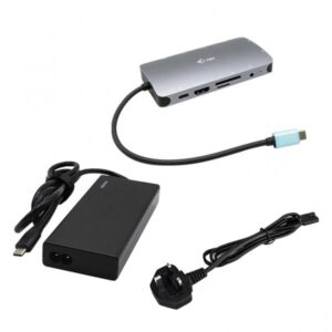 I-tec metal usb-c nano dock hdmi-vga with lan universal charger 77 w