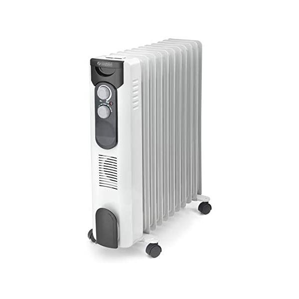 Splendid radiatore a olio 2500w 2 livelli potenza + eco ruote bianco