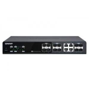 Qnap qsw-m1204-4c switch gestito - 8 x 10 gigabit sfp+ + 4 x combo 10 gigabit sfp+/rj-45 desktop montabile su rack nero