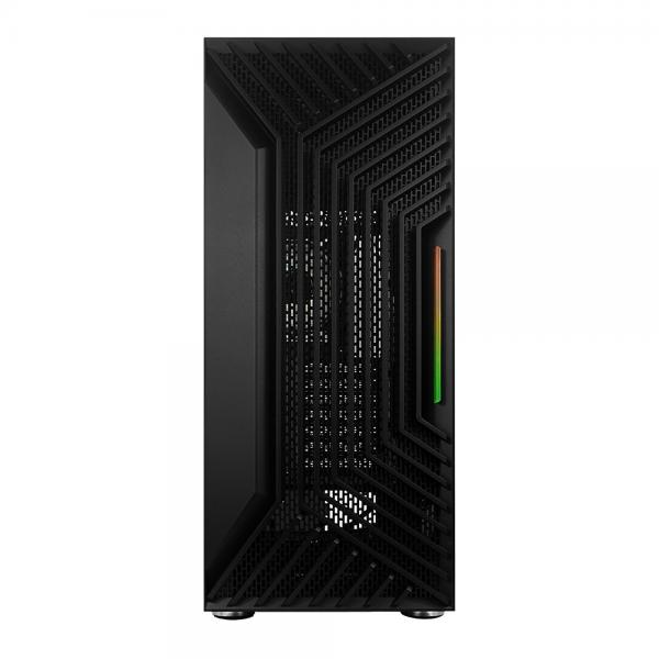 Noua ne-o f18 nero case atx per pc gaming, supporta e-atx, 3*usb3.0-2.0, ventola pwm argb, frontale con strip led argb, pannello laterale in vetro temperato (axpxl: 480x435x210 mm)