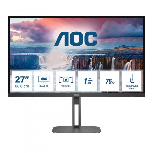 Aoc v5 q27v5n monitor pc 27`` 2560x1440 pixel quad hd led nero